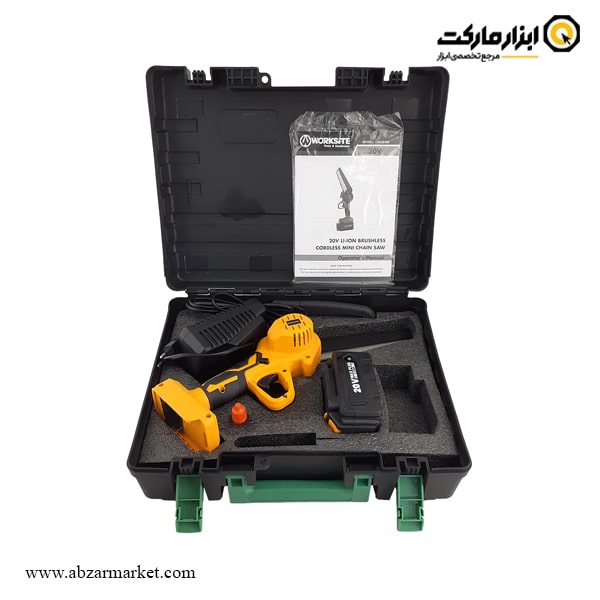 اره زنجیری شارژی ورک سایت براشلس 15 سانتی‌ متر مدل CMCS103