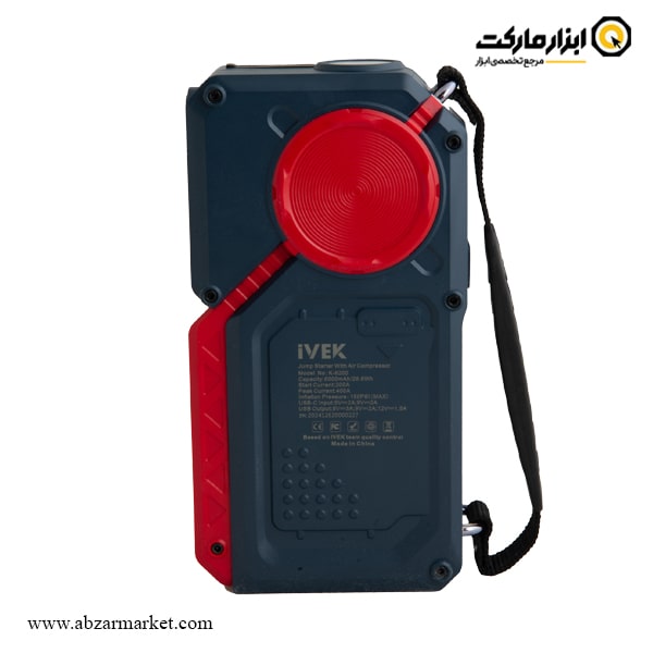 مینی کمپرسور شارژی و جامپ استارتر ایوک مدل K-6200 مینی کمپرسور شارژی و جامپ استارتر ایوک مدل K-6200