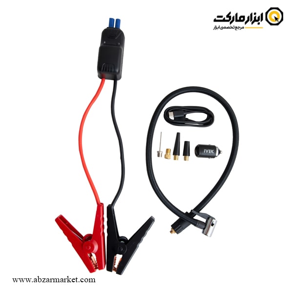 مینی کمپرسور شارژی و جامپ استارتر ایوک مدل K-6200 مینی کمپرسور شارژی و جامپ استارتر ایوک مدل K-6200