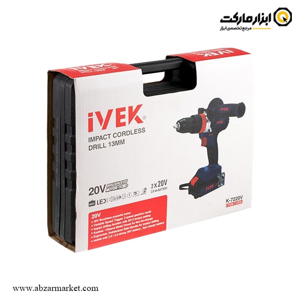 دریل شارژی چکشی ایوک براشلس لیتیوم 20 ولت مدل K-7220V دریل شارژی چکشی ایوک براشلس لیتیوم 20 ولت مدل K-7220V