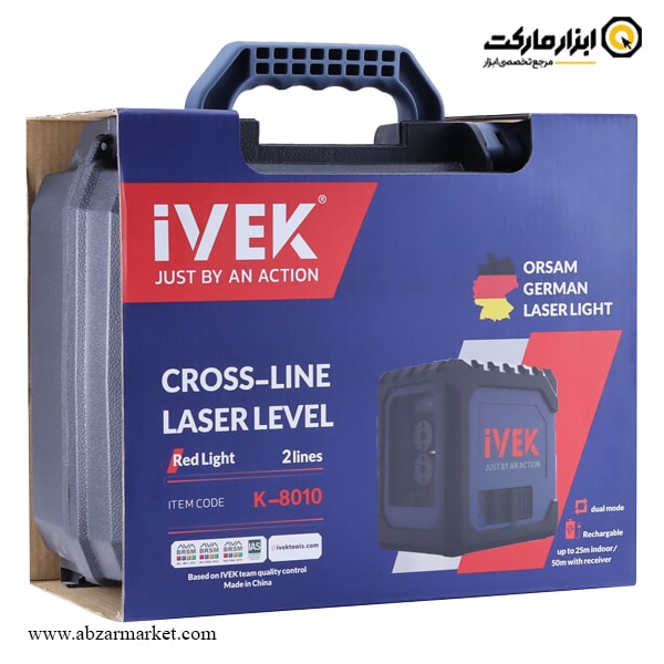 تراز لیزری ایوک دو خط مدل K-8010 تراز لیزری ایوک دو خط مدل K-8010