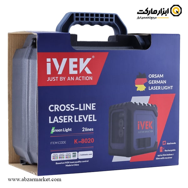 تراز لیزری ایوک دو خط نور سبز مدل K-8020 تراز لیزری ایوک دو خط نور سبز مدل K-8020