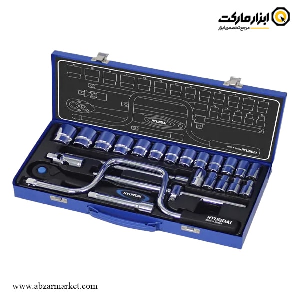 جعبه بکس هیوندای 24 پارچه 1/2 اینچ مدل HT-9124 جعبه بکس هیوندای 24 پارچه 1/2 اینچ مدل HT-9124