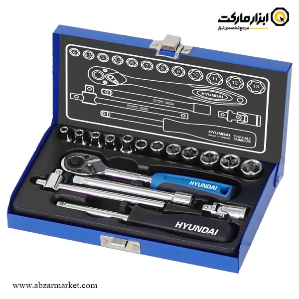 جعبه بکس هیوندای 17 پارچه 1/4 اینچ مدل HT-9117 جعبه بکس هیوندای 17 پارچه 1/4 اینچ مدل HT-9117