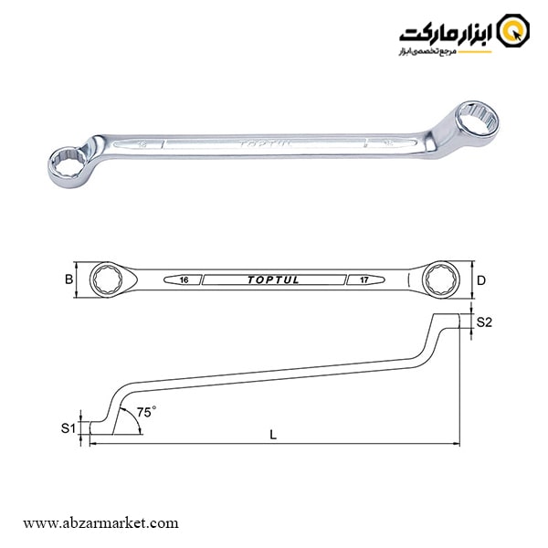 ست آچار دو سر رینگ تاپ تول 12 عددی مدل GAAA1204