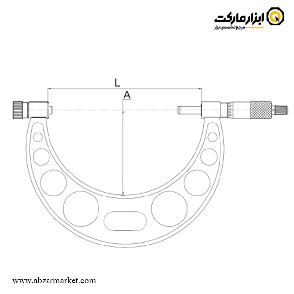 میکرومتر داسکوا 150-0 میلی متر خارج سنج سر تعویض شو مدل 0003-4801