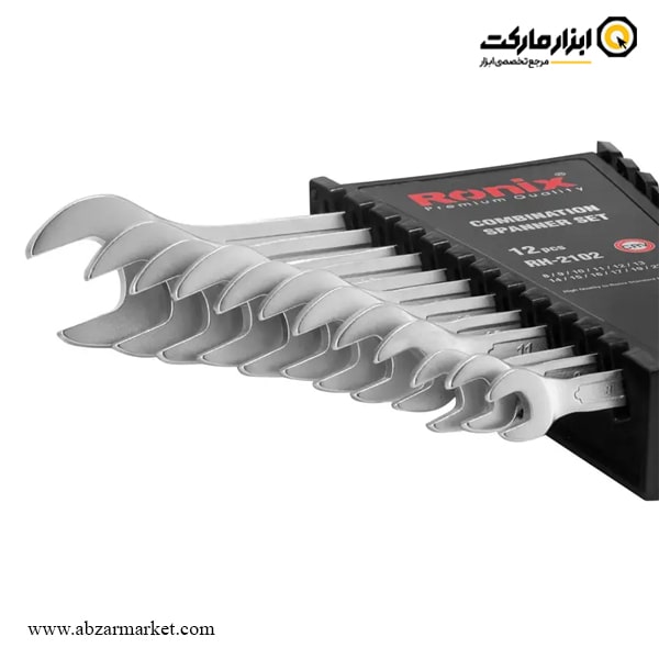 ست آچار یک سر تخت یک سر رینگ رونیکس 12 عددی مدل RH-2102