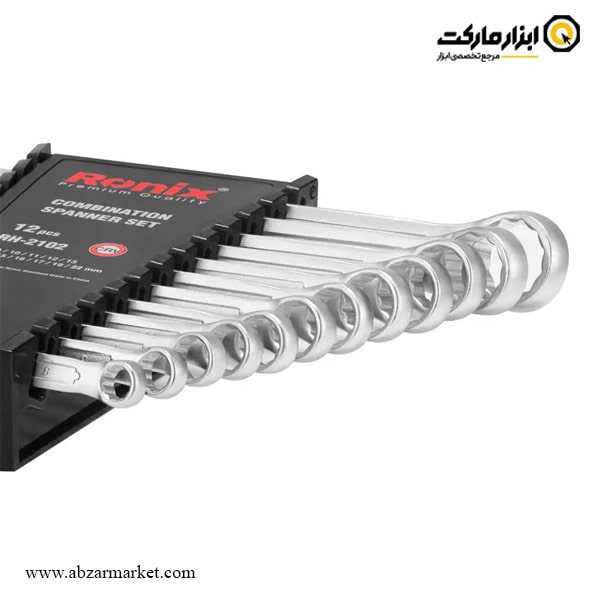 ست آچار یک سر تخت یک سر رینگ رونیکس 12 عددی مدل RH-2102