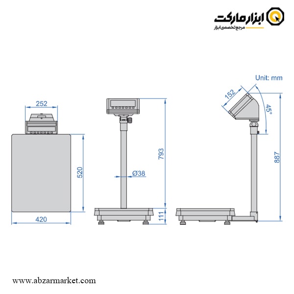 ترازوی دیجیتال صنعتی اینسایز 150 کیلوگرم مدل 8501-AL150 ترازوی دیجیتال صنعتی اینسایز 150 کیلوگرم مدل 8501-AL150