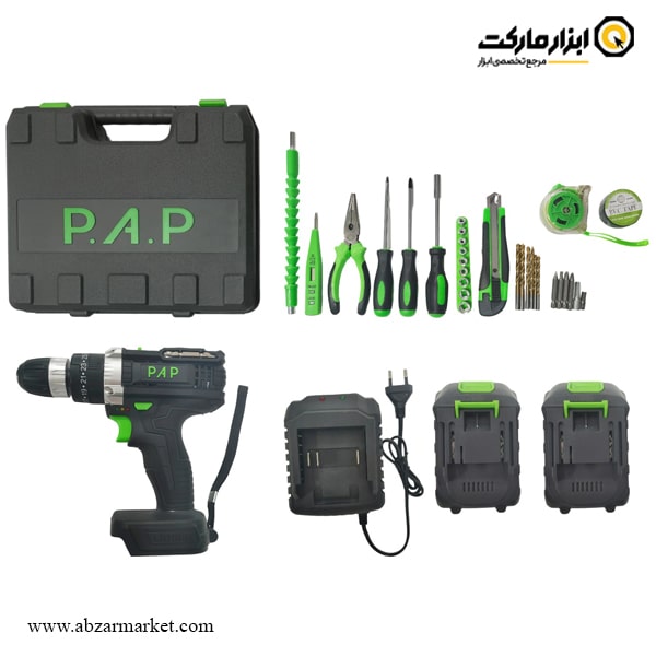 کیت دریل شارژی چکشی PAP لیتیوم 21 ولت مدل CID-2126