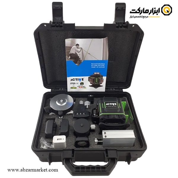 تراز لیزری اکتیو 16 خط 360 درجه نور سبز ریموت دار مدل AC-64364D تراز لیزری اکتیو 16 خط 360 درجه نور سبز ریموت دار مدل AC-64364D