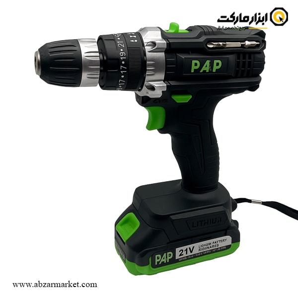 کیت دریل شارژی چکشی PAP لیتیوم 21 ولت مدل CID-2126