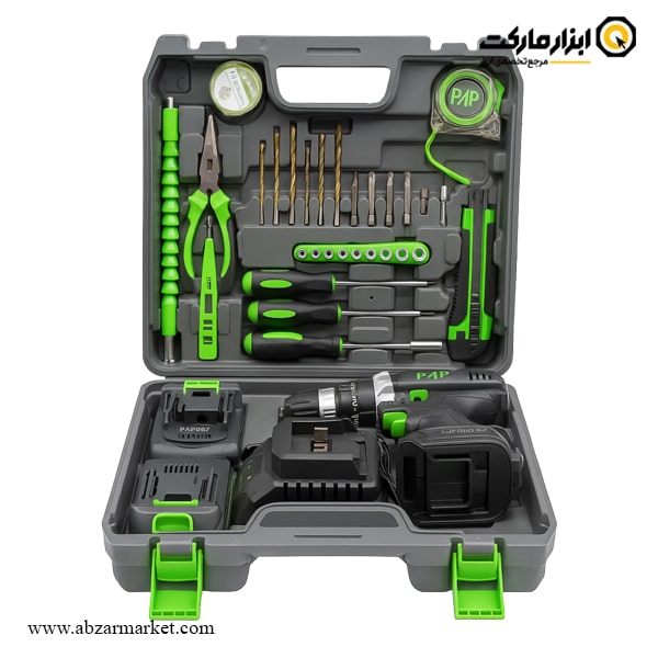 کیت دریل شارژی چکشی PAP لیتیوم 21 ولت مدل CID-2126