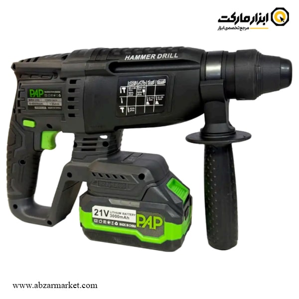دریل بتن کن شارژی پی ای پی 3 کیلویی براشلس 21 ولت مدل BRH-253