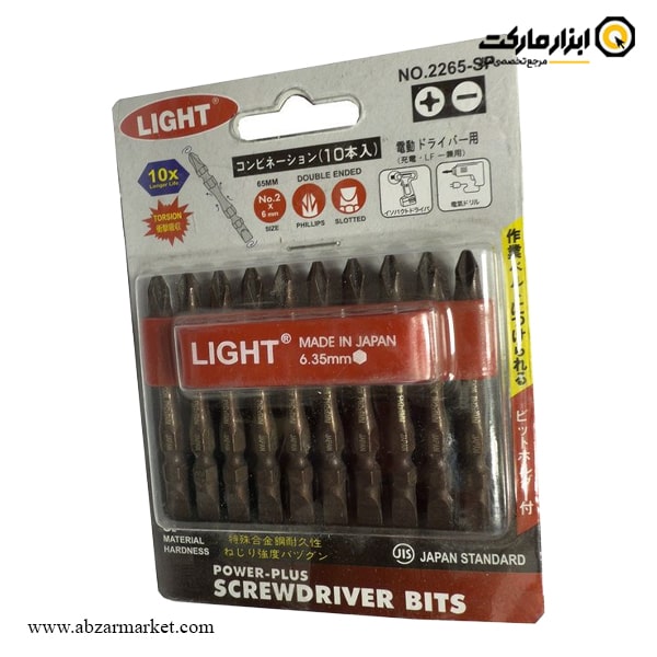 ست سر پیچ گوشتی لایت دوسو و چهارسو 10 عددی مدل 2265-SP