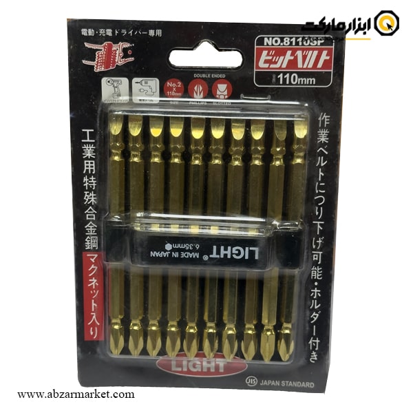 ست سر پیچ گوشتی لایت دوسو و چهارسو بلند 10 عددی مدل 8110-SP