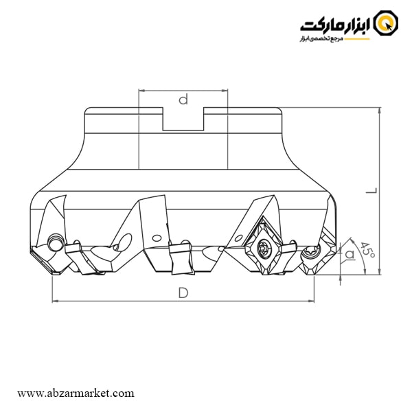 کفتراش اسموکس 45 درجه برای الماس اینسرت SN 1206