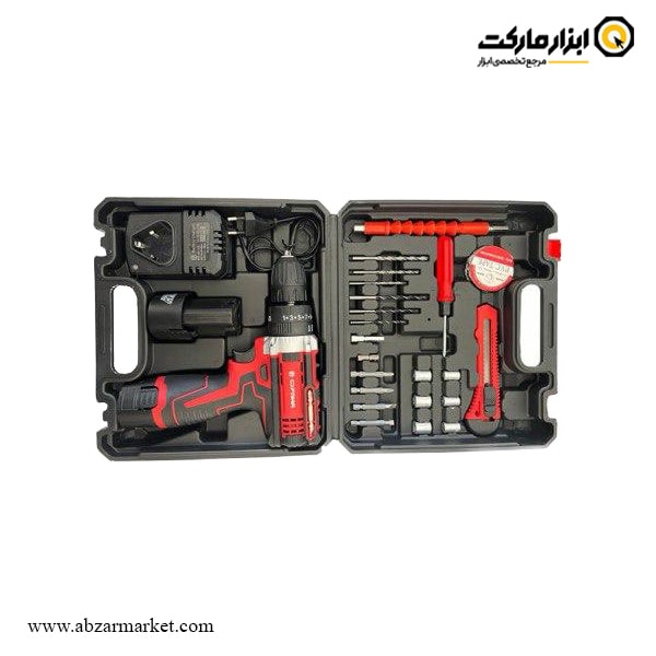 کیت دریل شارژی چکشی اپتیما 12 ولت 25 پارچه مدل OP1250