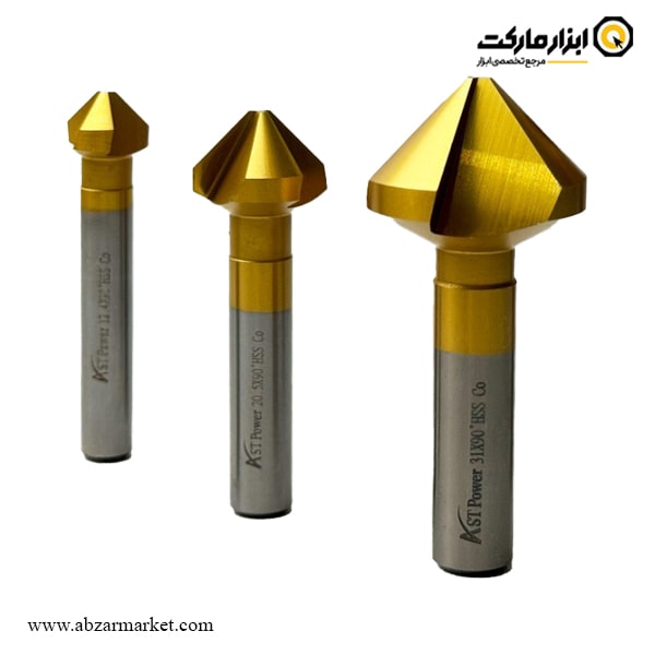 مته خزینه مخروطی ای اس تی پاور کبالت HSSCO 5% زاویه 90 درجه