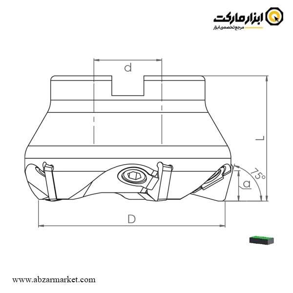 کفتراش اسموکس 75 درجه برای الماس اینسرت SPKN 1203