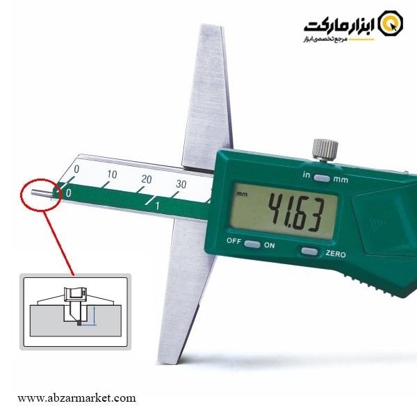 کولیس عمق سنج دیجیتال اینسایز نوک دار 200 میلی متر (با گارانتی شرکتی) مدل 200-1143 A