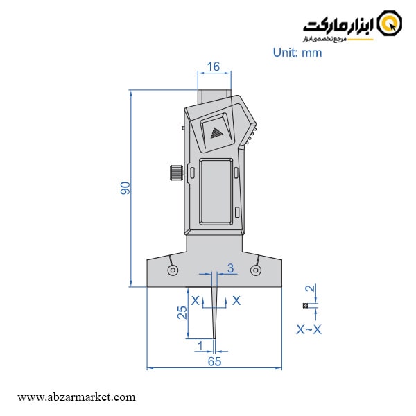 مینی عمق سنج دیجیتال اینسایز 25 میلی متر (با گارانتی شرکتی) مدل 25-1145 A