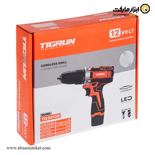 دریل شارژی تیگران لیتیوم 12 ولت مدل TG-3012E دریل شارژی تیگران لیتیوم 12 ولت مدل TG-3012E