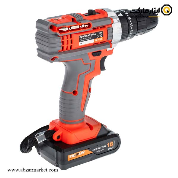 دریل شارژی چکشی تیگران لیتیوم 18 ولت مدل TG-3018