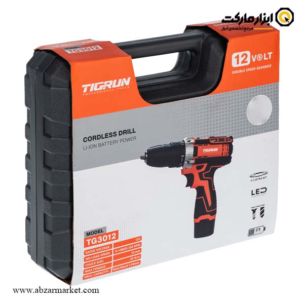 دریل شارژی تیگران لیتیوم 12 ولت مدل TG-3012 دریل شارژی تیگران لیتیوم 12 ولت مدل TG-3012
