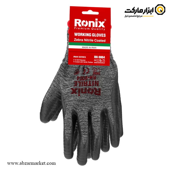 دستکش ایمنی رونیکس نیتریل شیاری مدل RH-9004