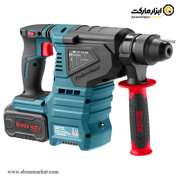 دریل بتن کن شارژی رونیکس 3 کیلویی براشلس 40 ولت مدل 8910-40V