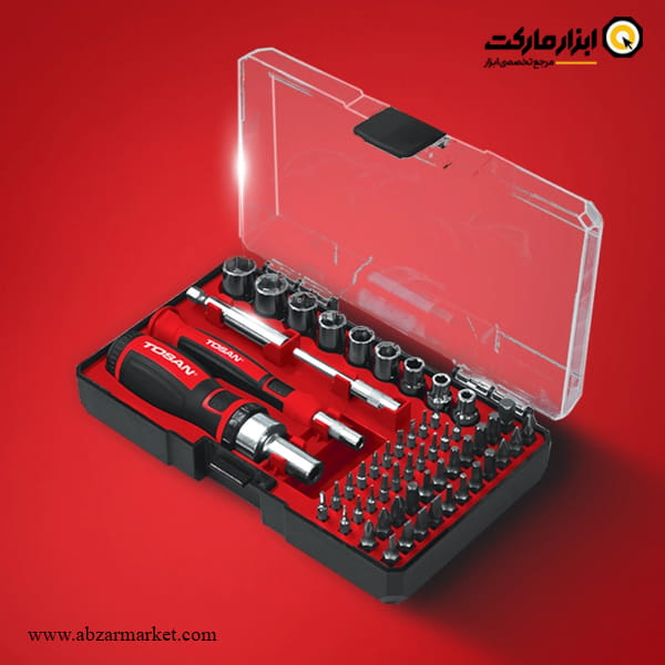 ست سر پیچ گوشتی جغجغه ای توسن 55 عددی مدل T4820K