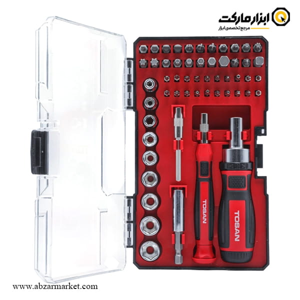 ست سر پیچ گوشتی جغجغه ای توسن 55 عددی مدل T4820K