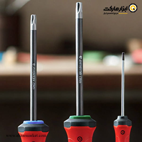 پیچ گوشتی ستاره ای توسن دسته TPR نوک الماسه سری Brusk