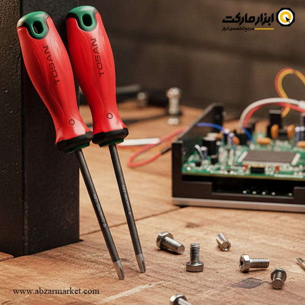 پیچ گوشتی ستاره ای توسن دسته TPR نوک الماسه سری Brusk