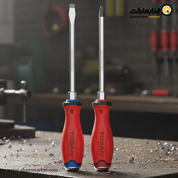 پیچ گوشتی ضربه خور چهارسو توسن دسته TPR سری Brusk