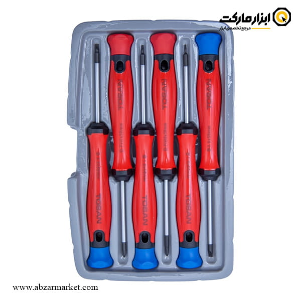 ست پیچ گوشتی ساعتی توسن 6 عددی سری Brusk مدل T4790 ست پیچ گوشتی ساعتی توسن 6 عددی سری Brusk مدل T4790