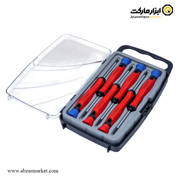 ست پیچ گوشتی ساعتی توسن 6 عددی سری Brusk مدل T4790 ست پیچ گوشتی ساعتی توسن 6 عددی سری Brusk مدل T4790